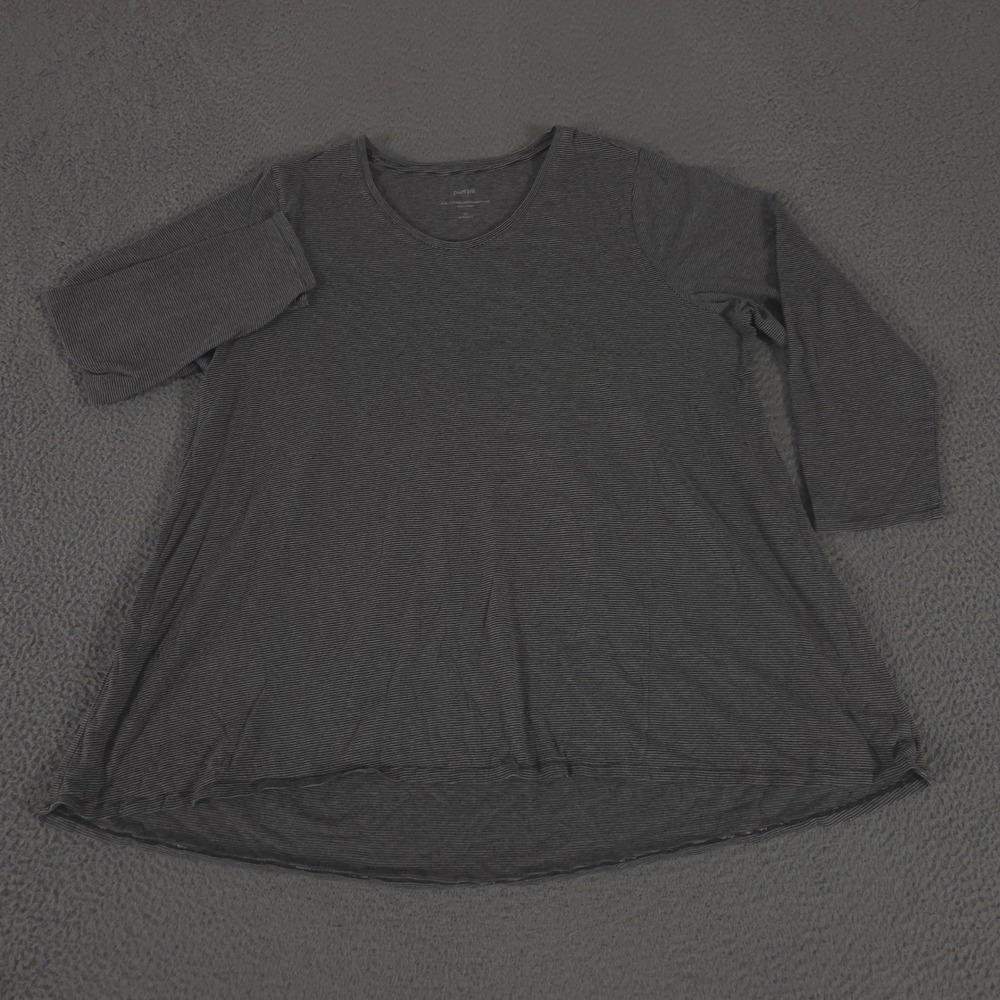 J. Jill Top Womens 2X Striped Shirred-Back Tunic Cotton Modal Blend Flowy Pure